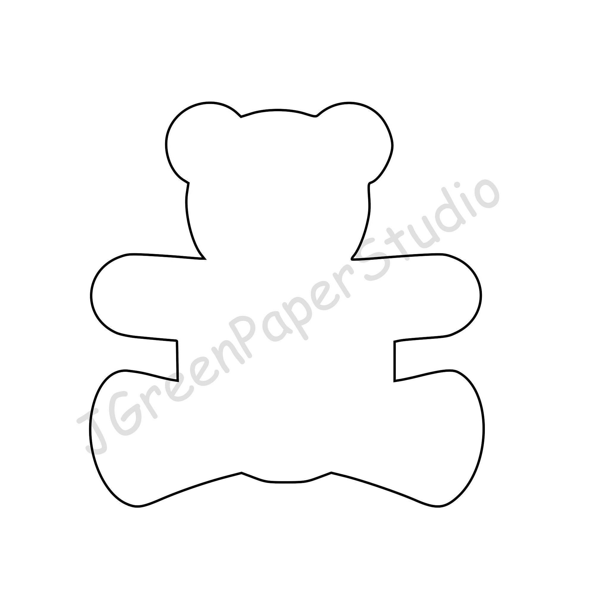 Printable Teddy Bear Template PDF Digital Download Teddy Kids Coloring Page Crafts Stencil 7 Inch Teddy Bear Printable Etsy Sweden