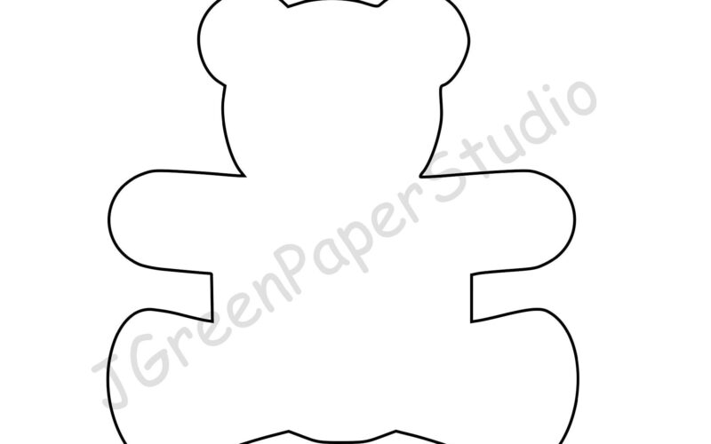 Printable Teddy Bear Template PDF Digital Download Teddy Kids Coloring Page Crafts Stencil 7 Inch Teddy Bear Printable Etsy Sweden