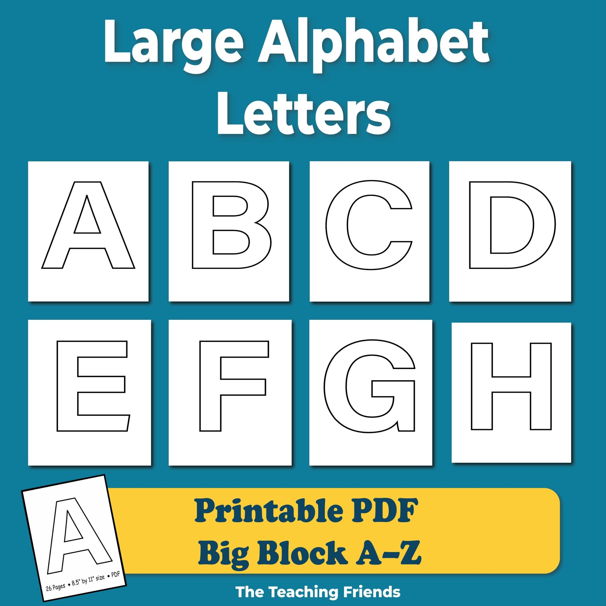 Printable Uppercase Alphabet Letters Classroom Bulletin Board Decor PDF Download Etsy
