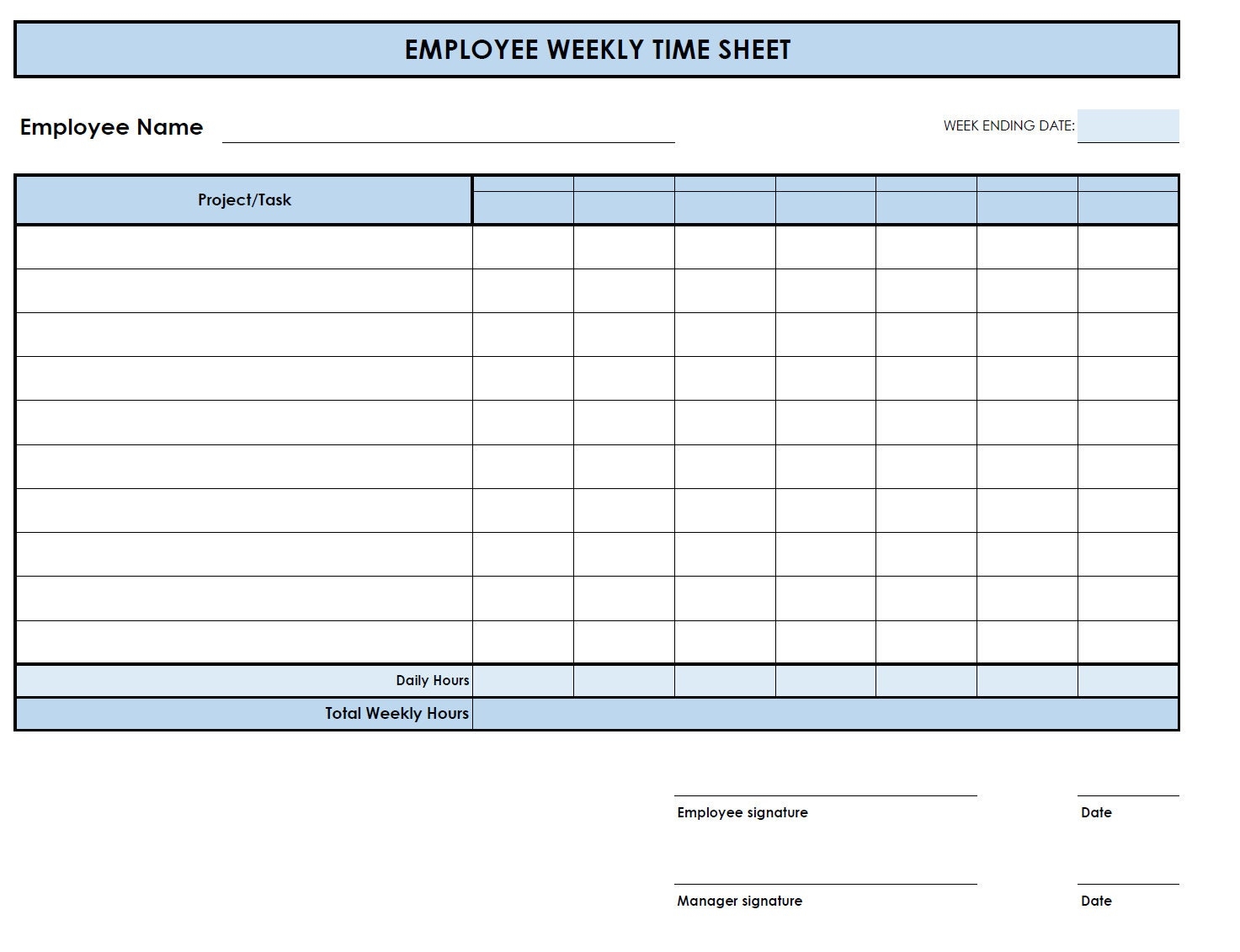 printable time sheets