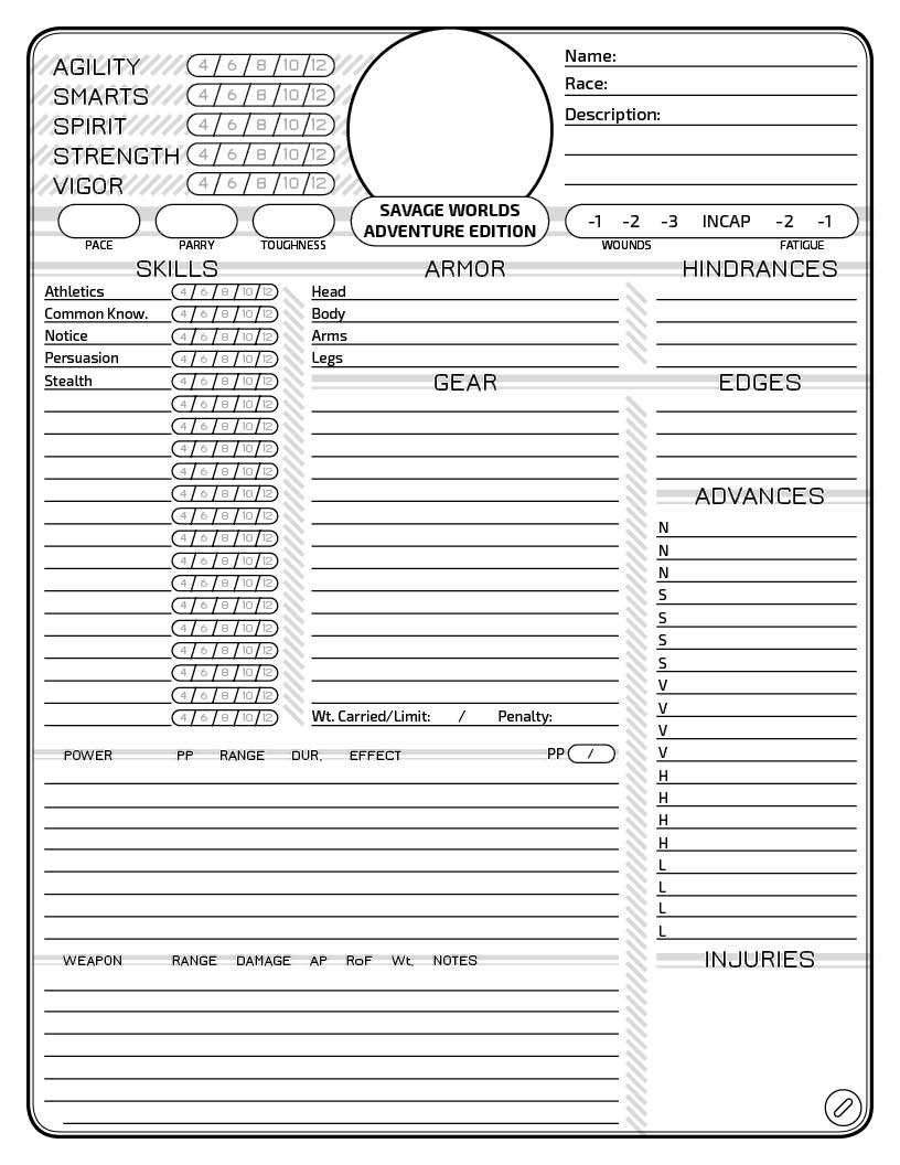 printable character sheet printable character sheet