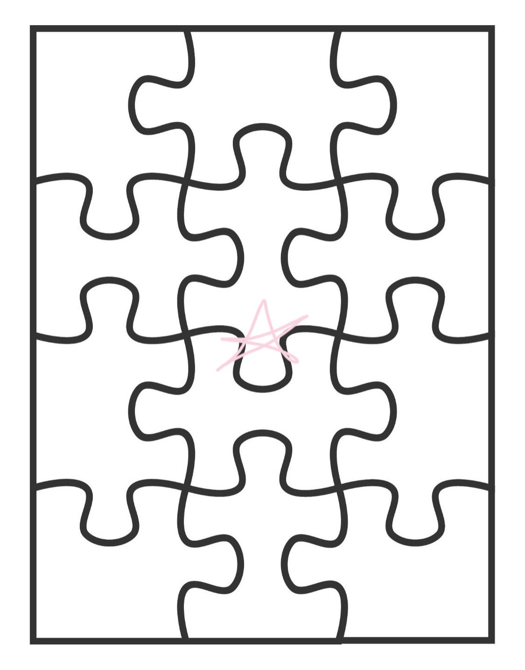 Puzzle Template Etsy