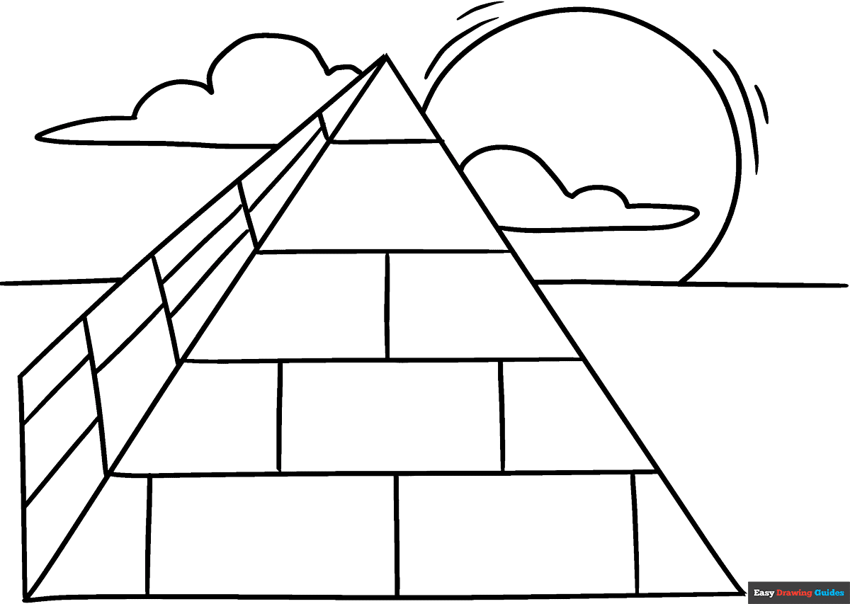 Pyramid Coloring Page Easy Drawing Guides
