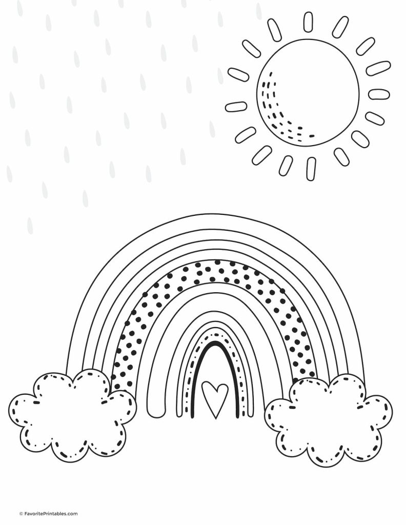 printable coloring pages rainbow