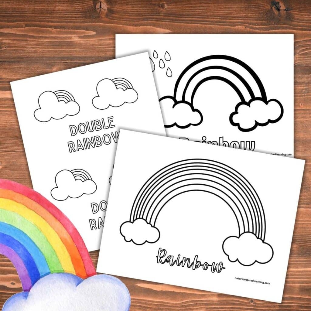 printable rainbow pictures to color