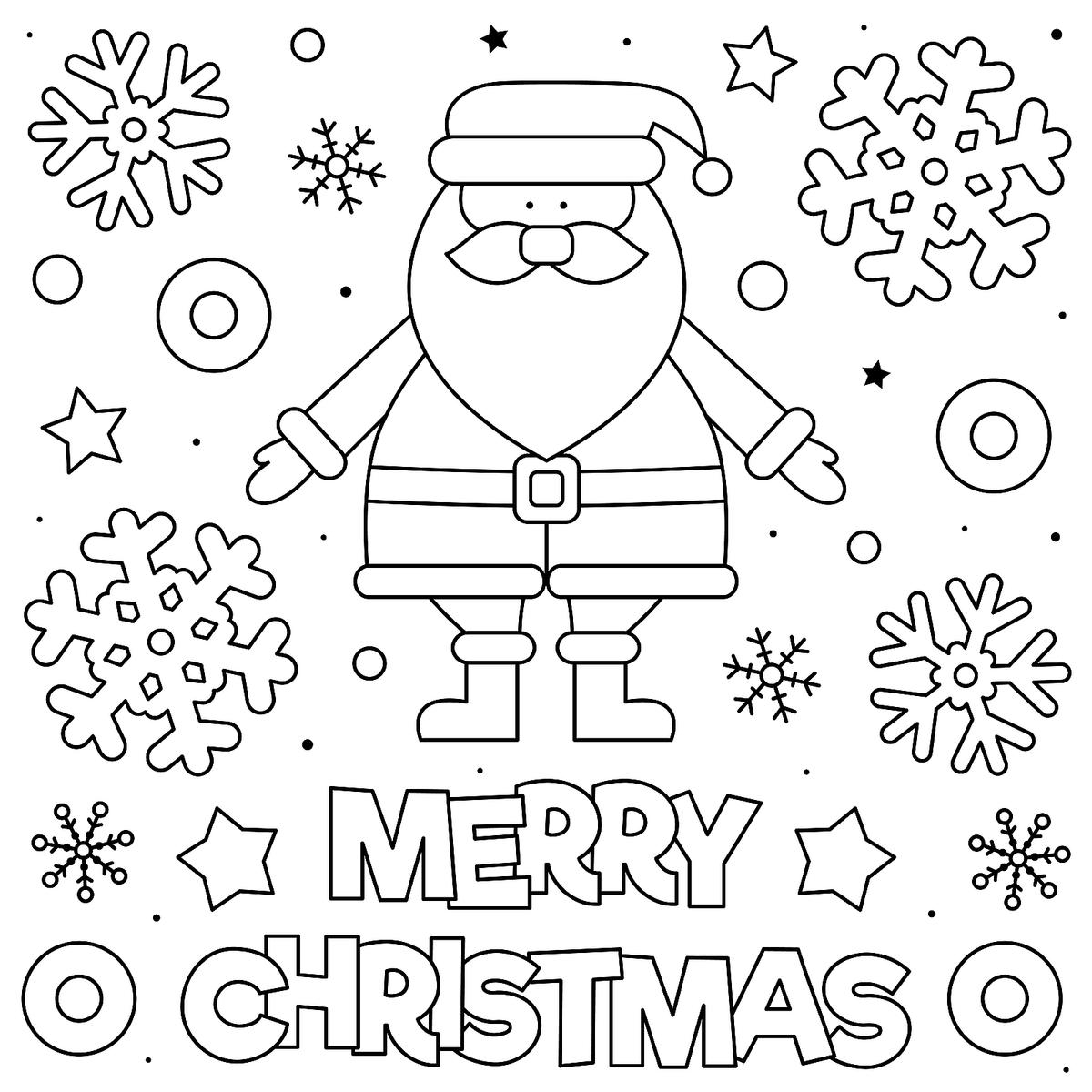 santa coloring printable