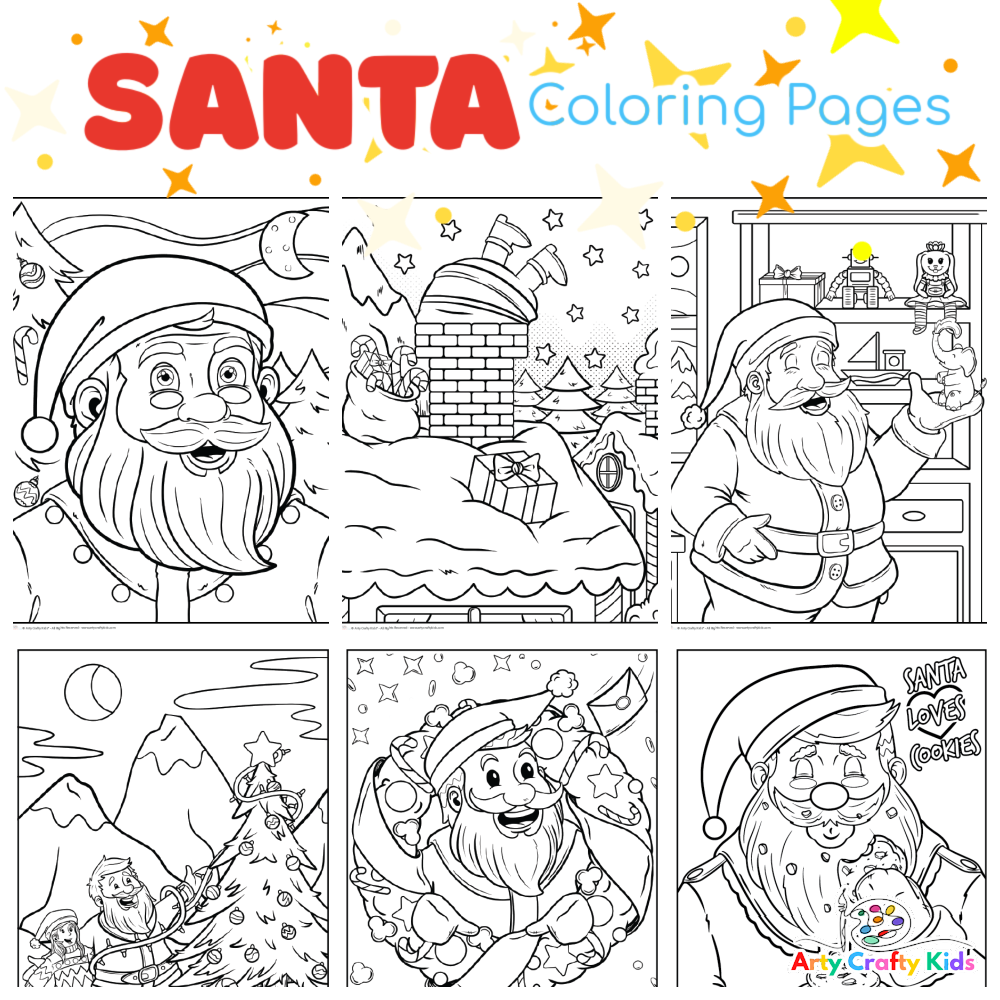 santa coloring pages free printable