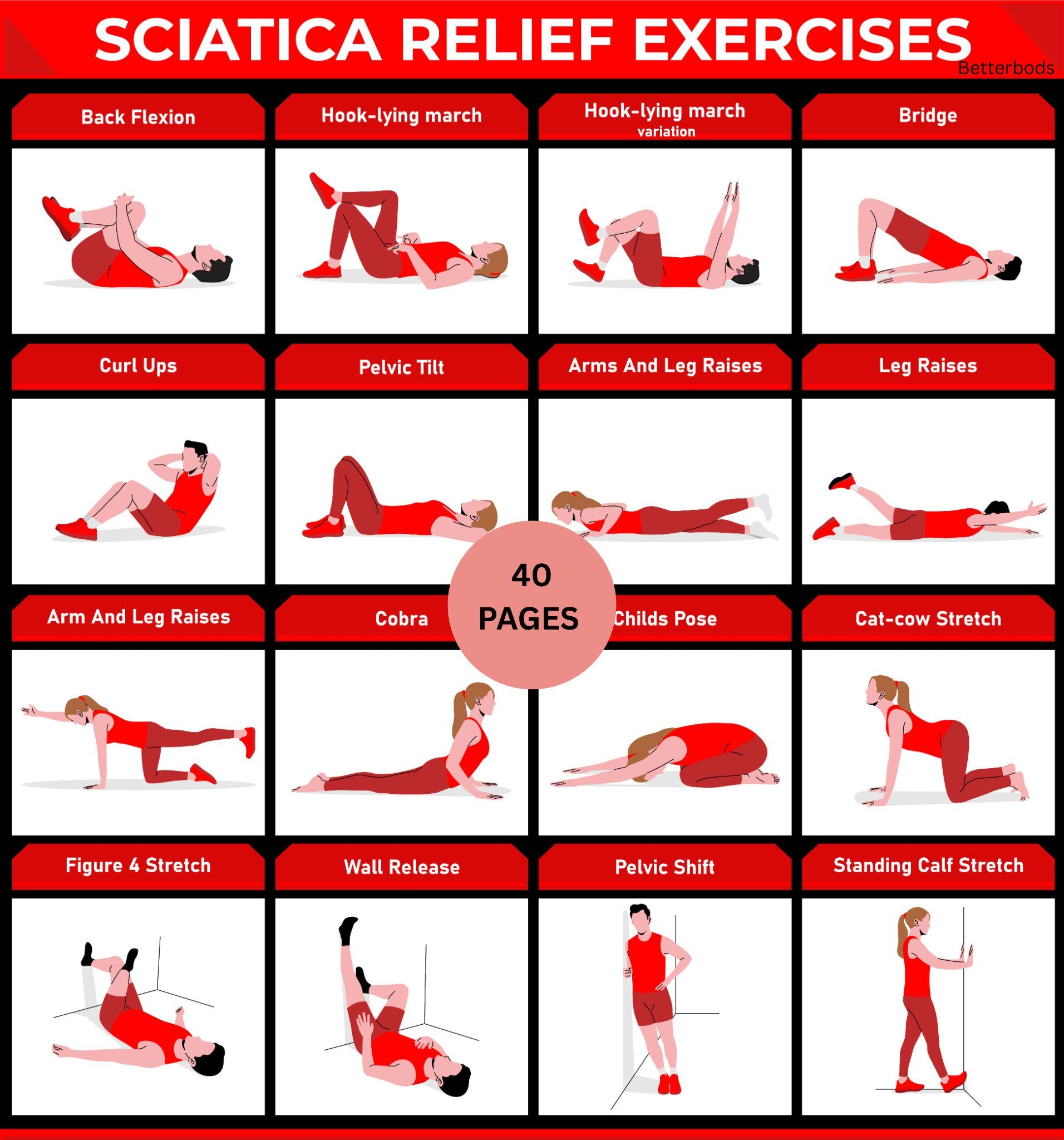 Sciatica Pain Relief Exercises Etsy