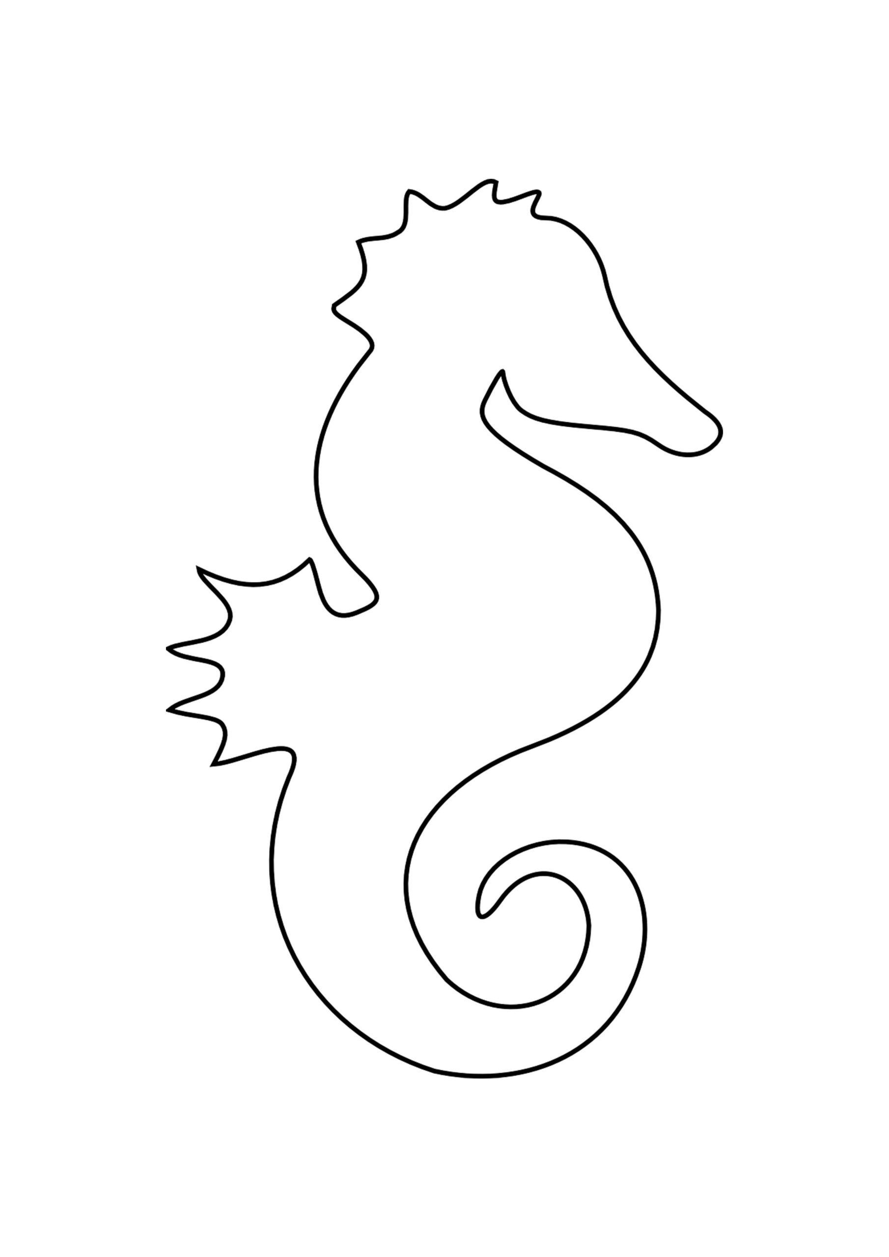Seahorse Template For Kids Crafts
