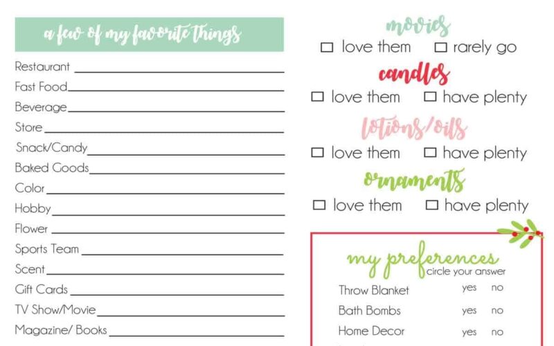 Secret Santa Questionnaire Skip To My Lou