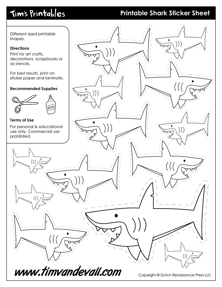 Shark Templates Tim s Printables Shark Templates Tim s Printables
