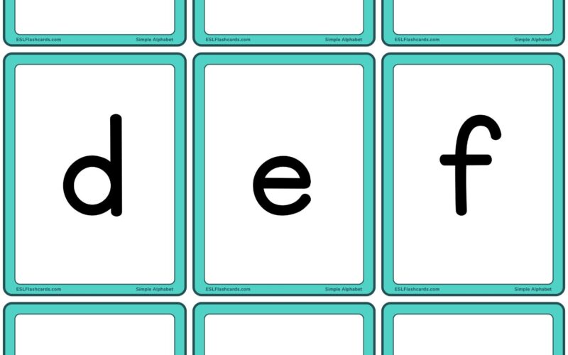 Simple Alphabet ESL Flashcards