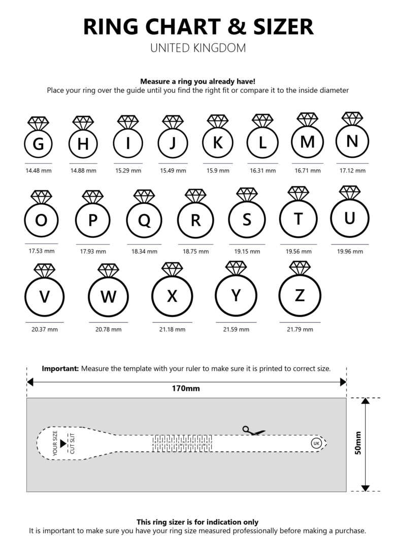 ring sizer printable chart ring sizer printable chart