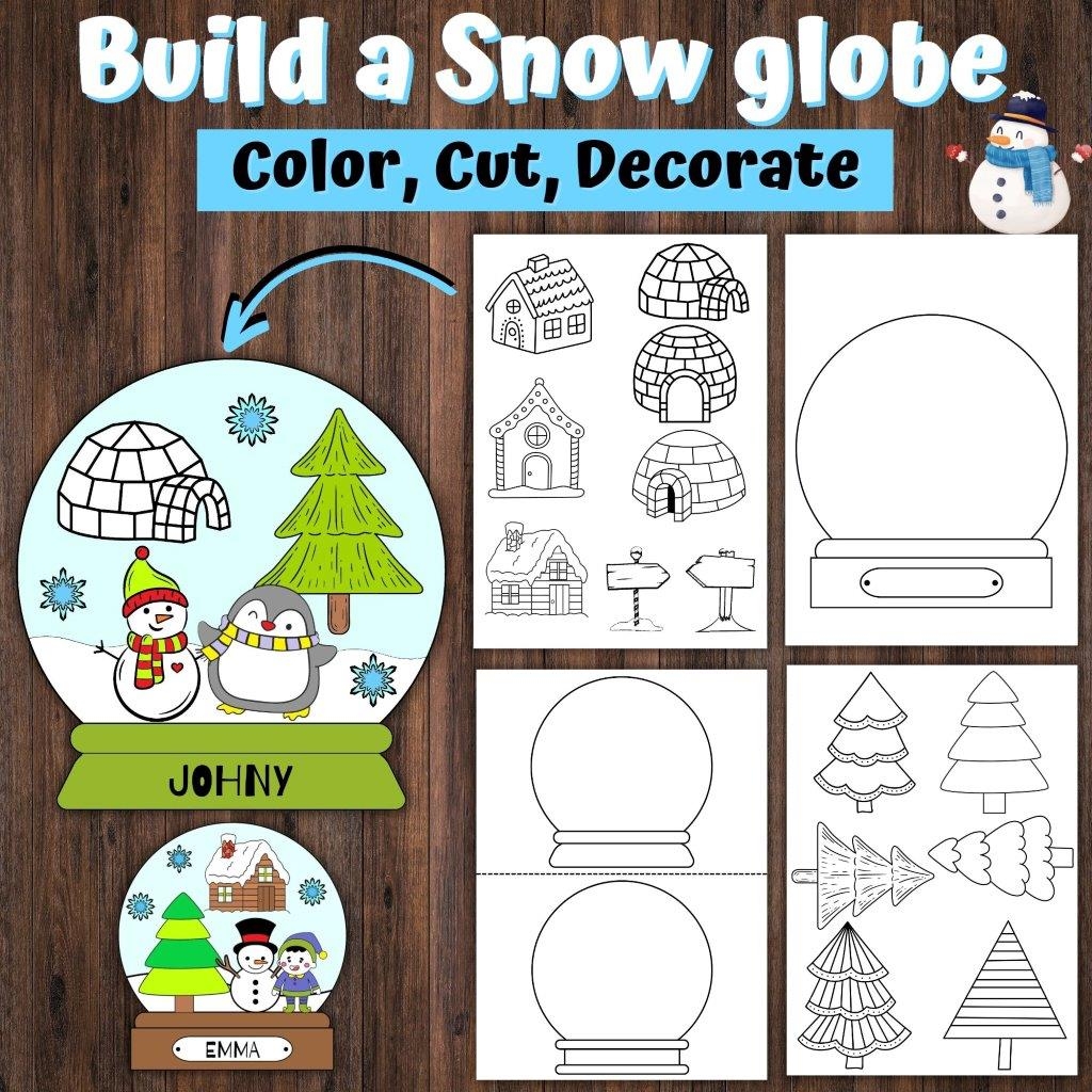 snow globe template printable