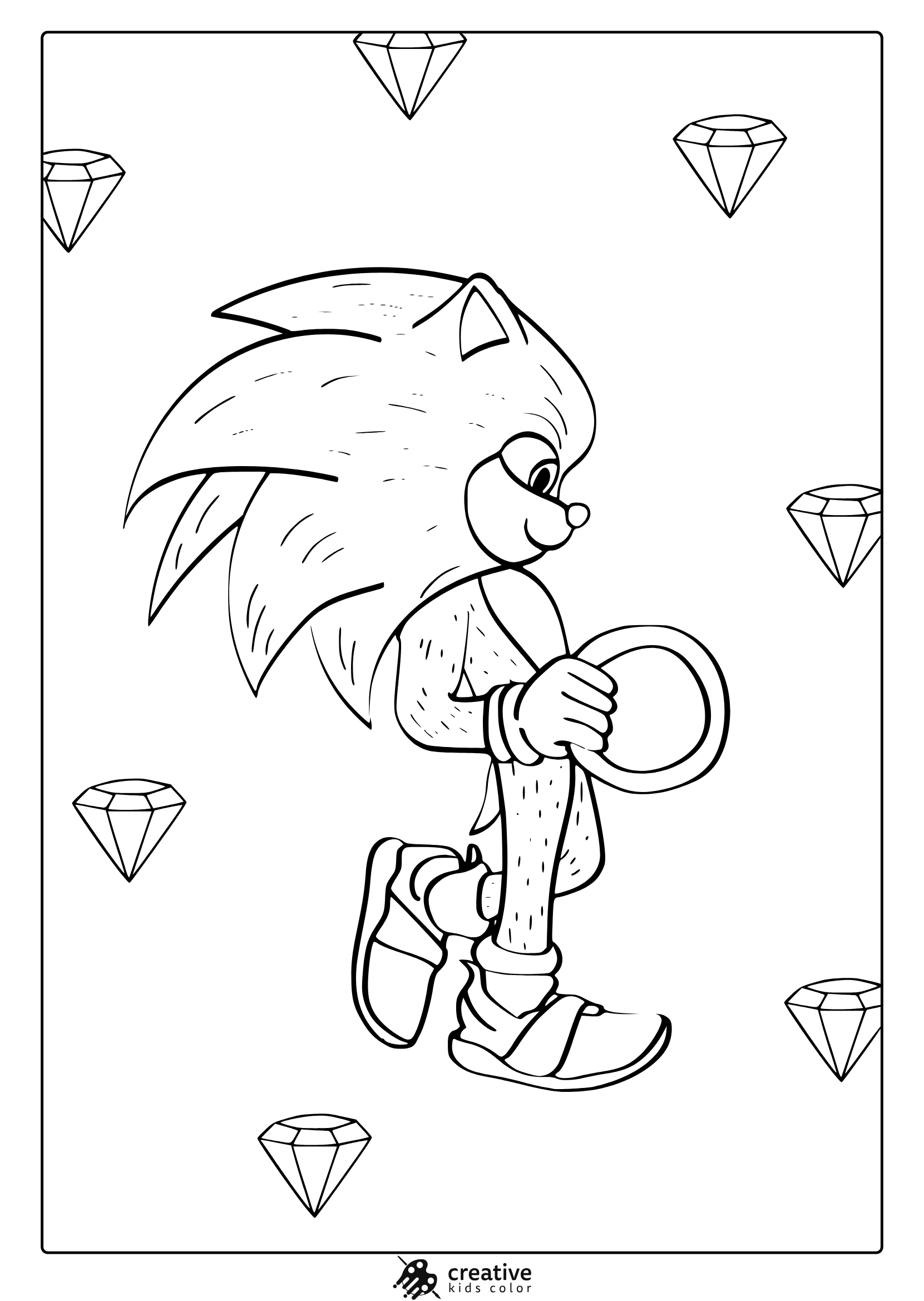printable sonic coloring sheets