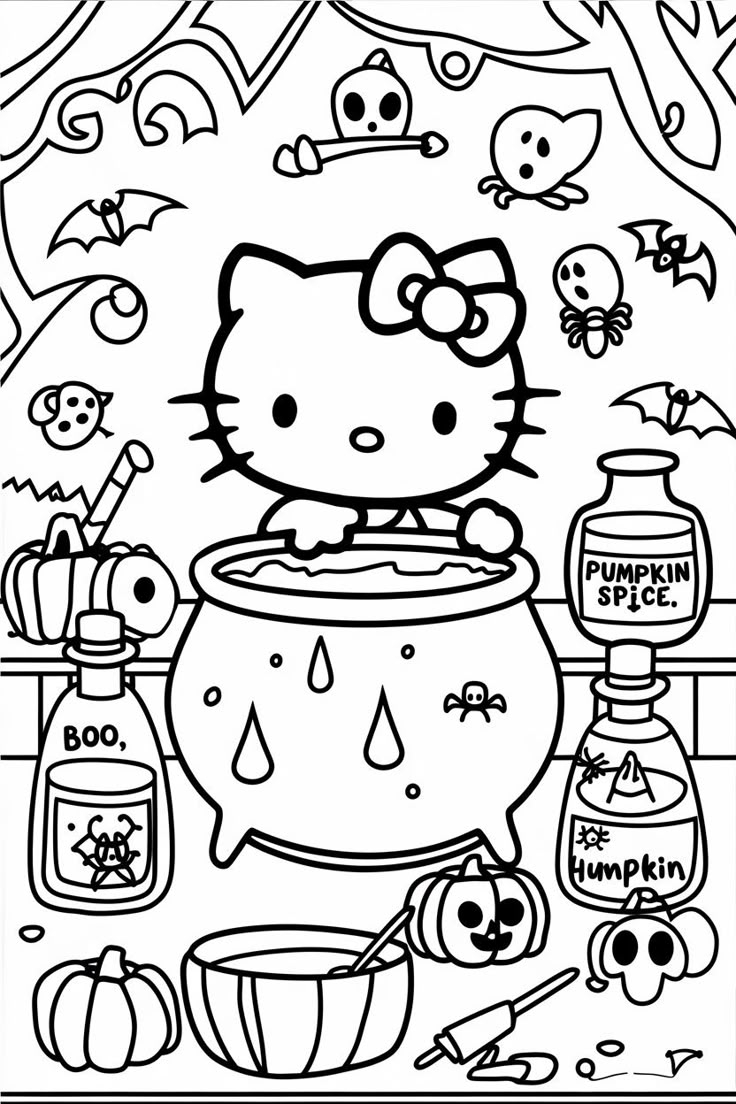 hello kitty coloring printable