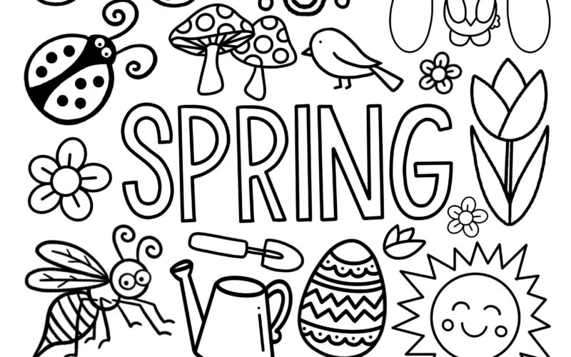 Spring Coloring Page Etsy