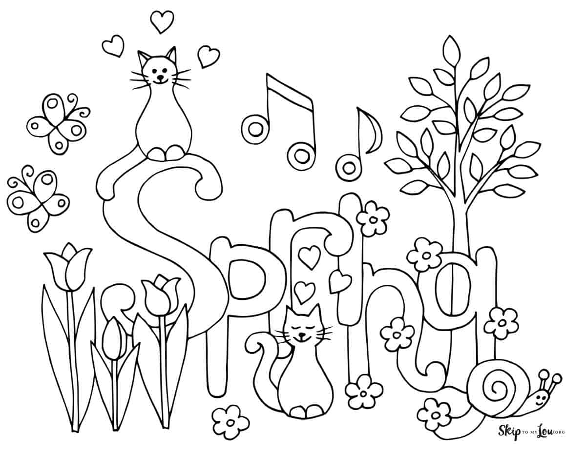 spring coloring pages free printable