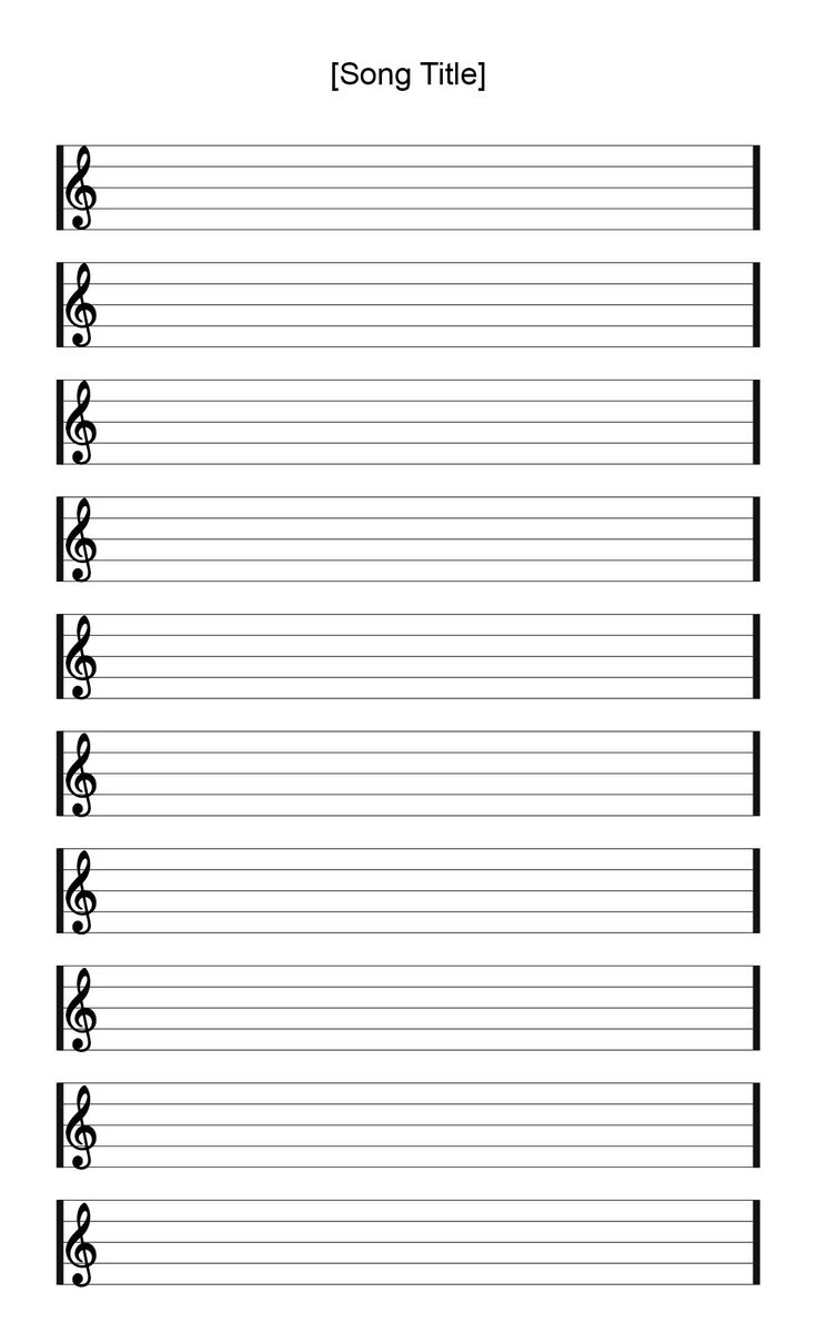 Staff Paper Blank Sheet Music 10 Free PDF Printables Printablee