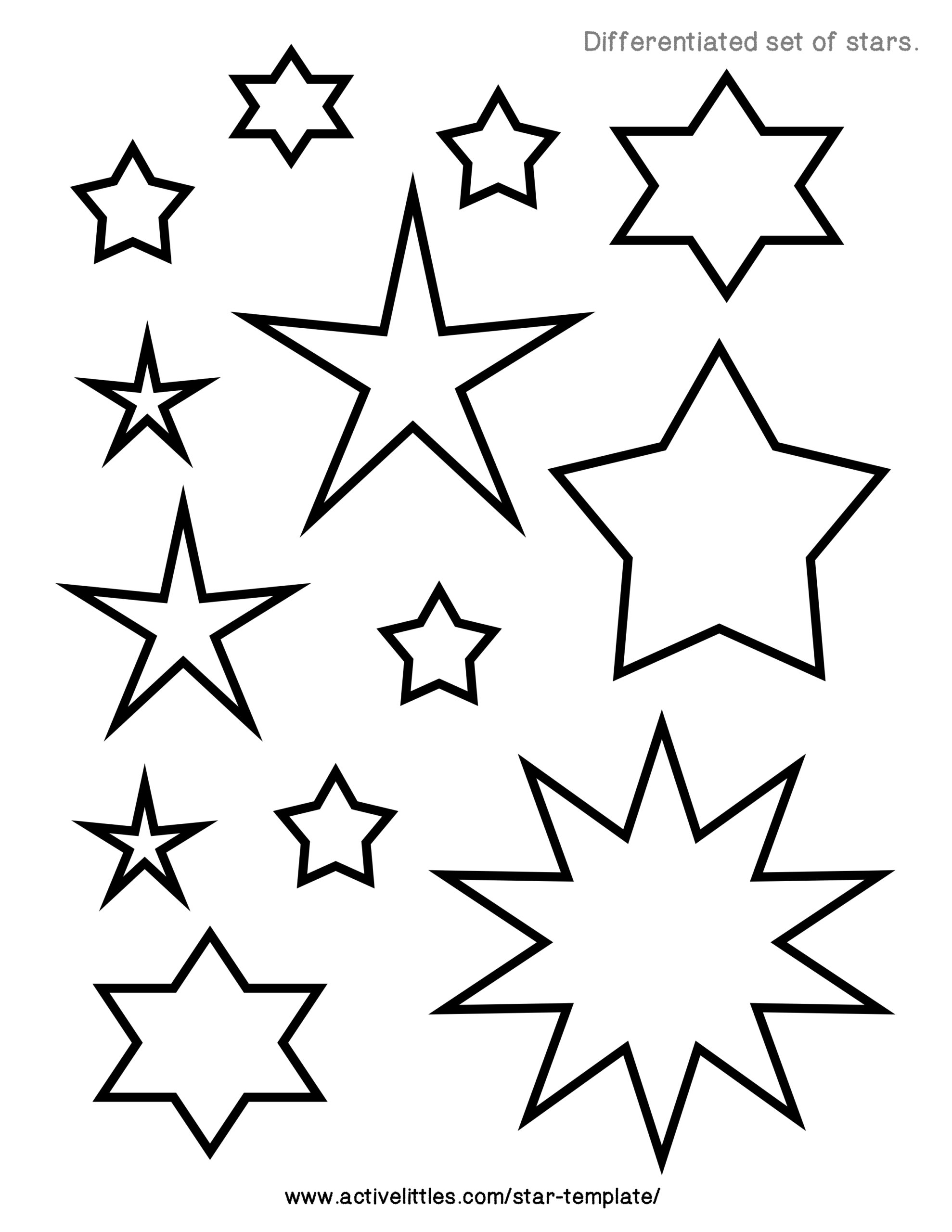 star template printable