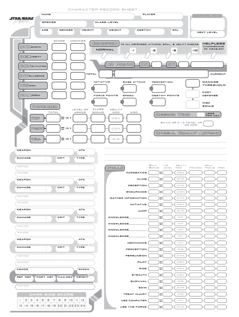 character sheet printable
