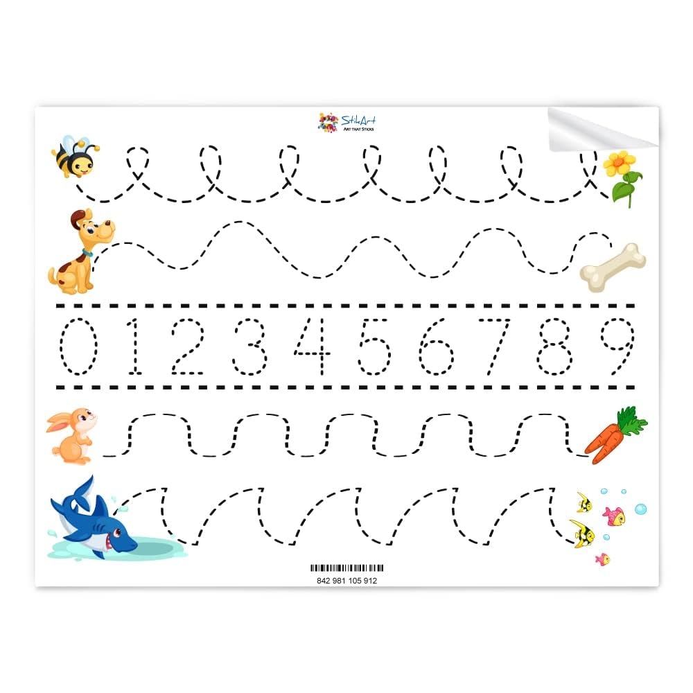 StikArt Alphabet Tracing Letter Tracing Worksheet For Kids Desks In Preschool Pre K And Kindergarten 8 5 H X 11 W Repositionable Sticker Sheet School Educational Supplies Amazon au