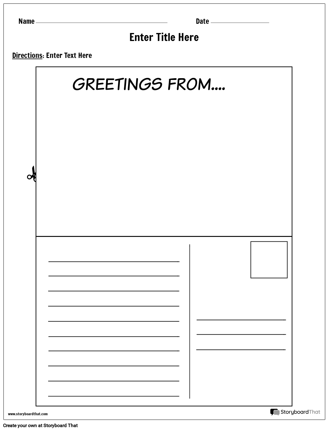 postcard template printable pdf