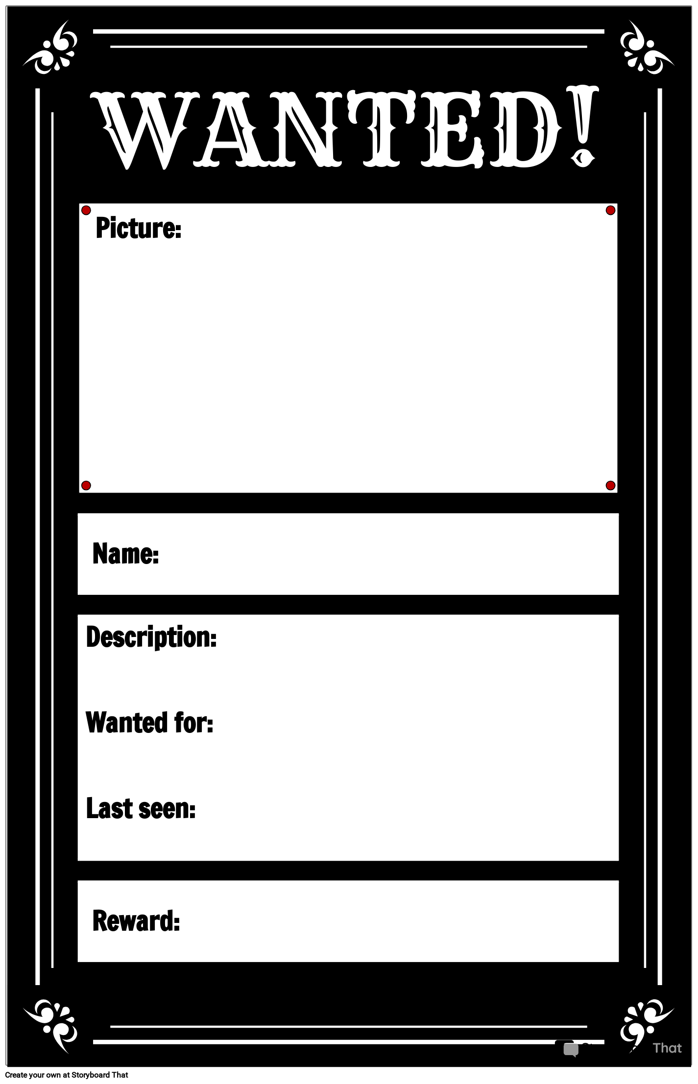 Storyboard That Free Wanted Poster Templates For 2025 Storyboard That Free Wanted Poster Templates For 2025