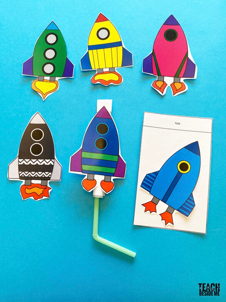 Straw Rocket With Printable Template Teach Beside Me