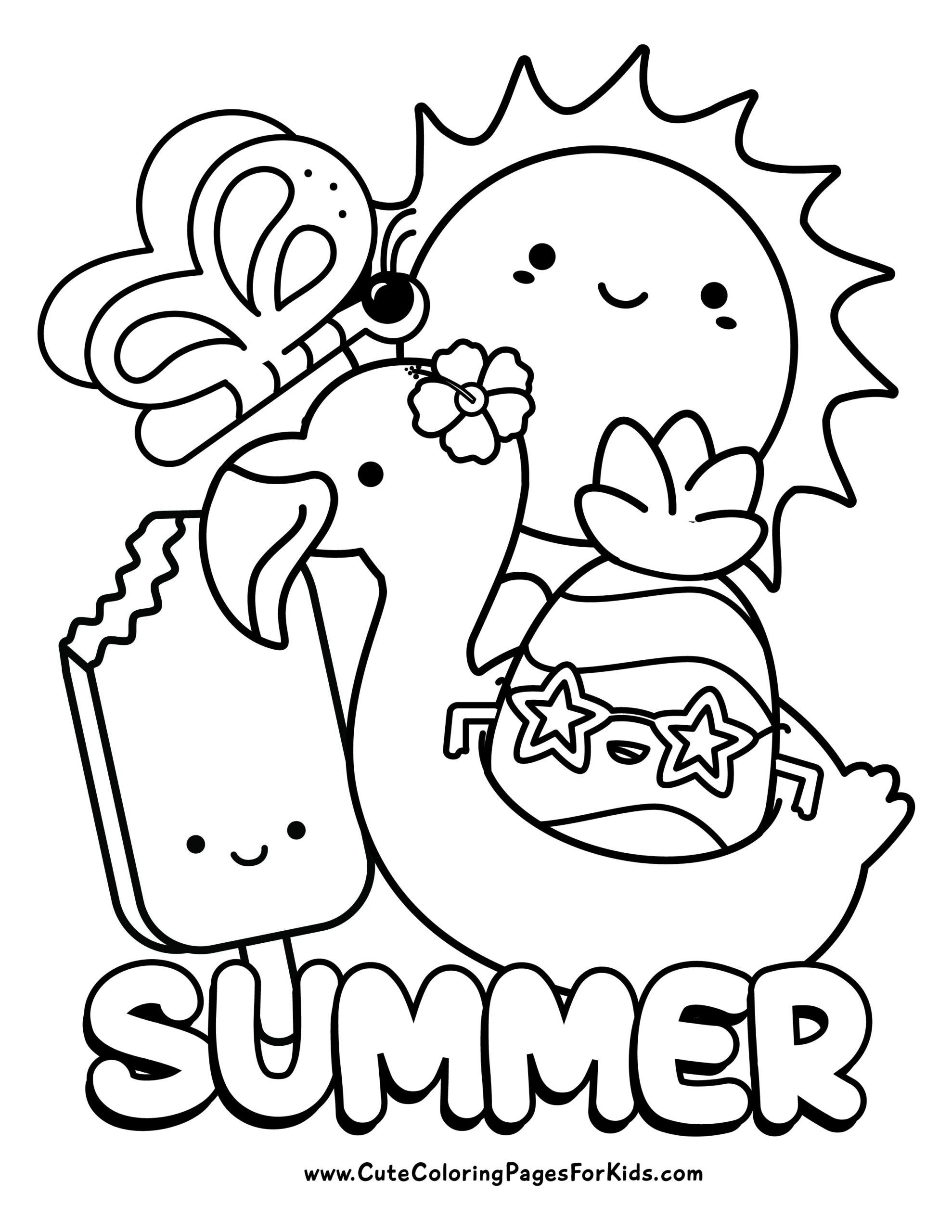 coloring pages printable summer