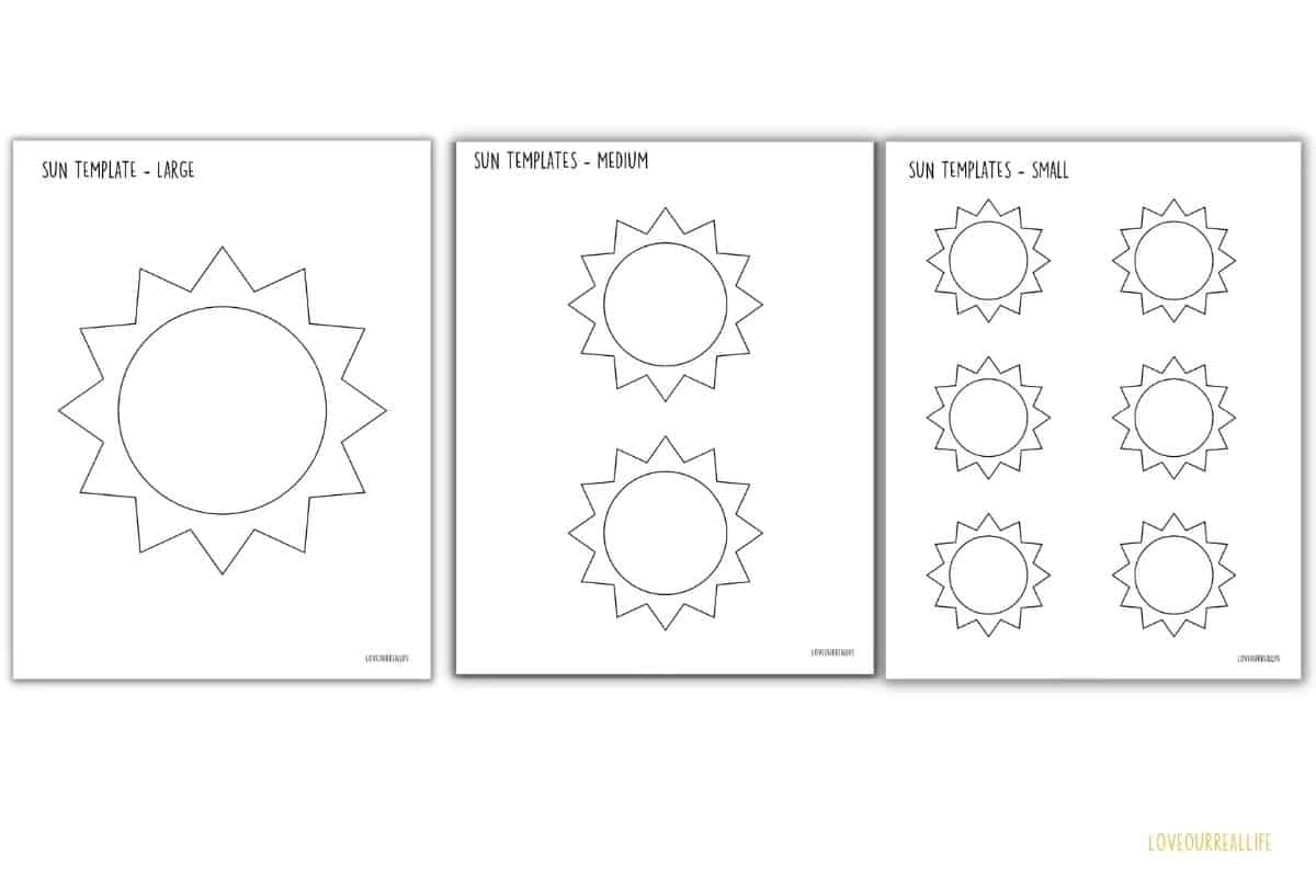 sunshine template printable