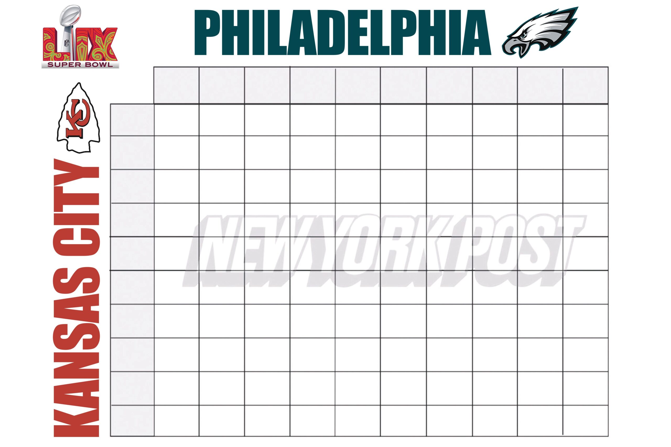 printable super bowl squares template