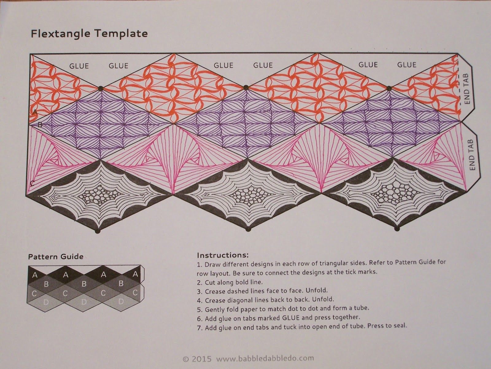flextangle template free printable