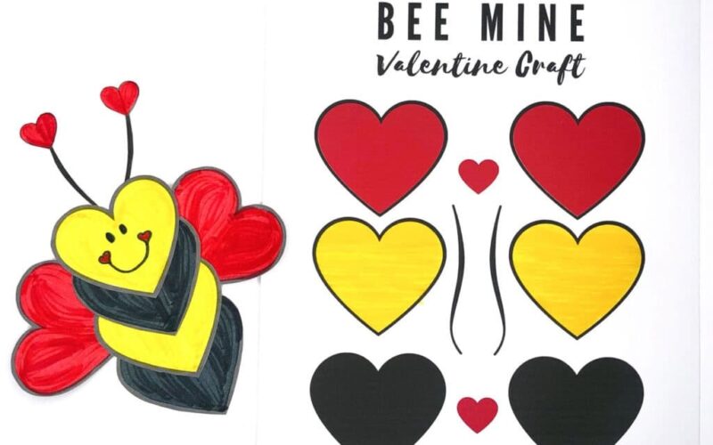 The Best Printable Valentine s Day Bee Craft Seasoned Sprinkles