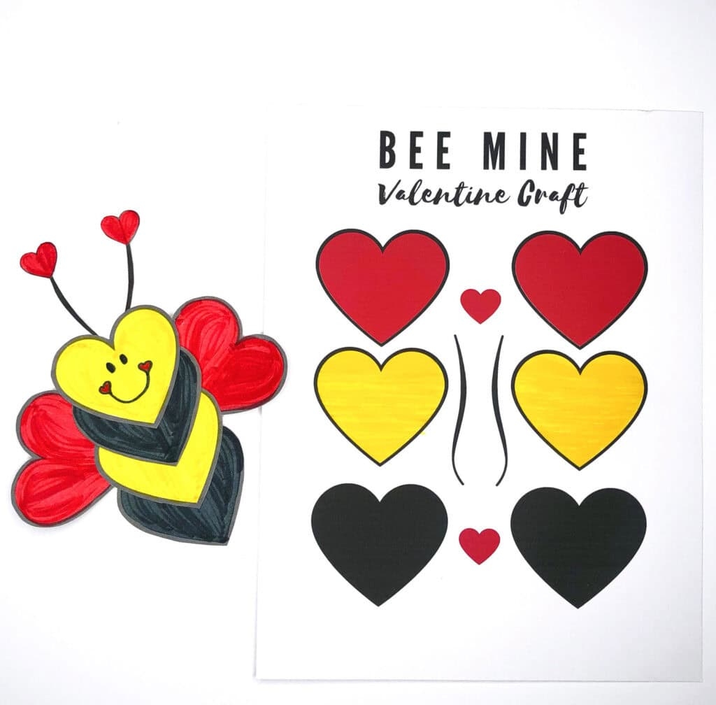 The Best Printable Valentine s Day Bee Craft Seasoned Sprinkles