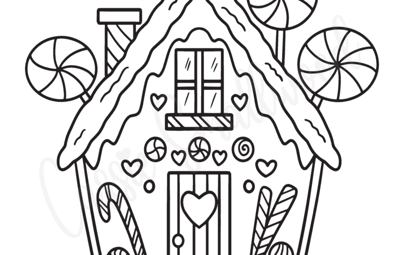 THE CUTEST Gingerbread House Coloring Pages Cassie Smallwood