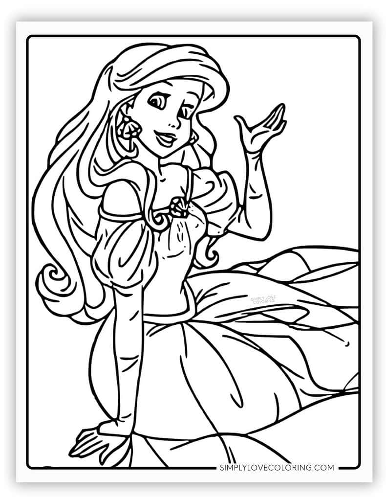 ariel coloring pages printable