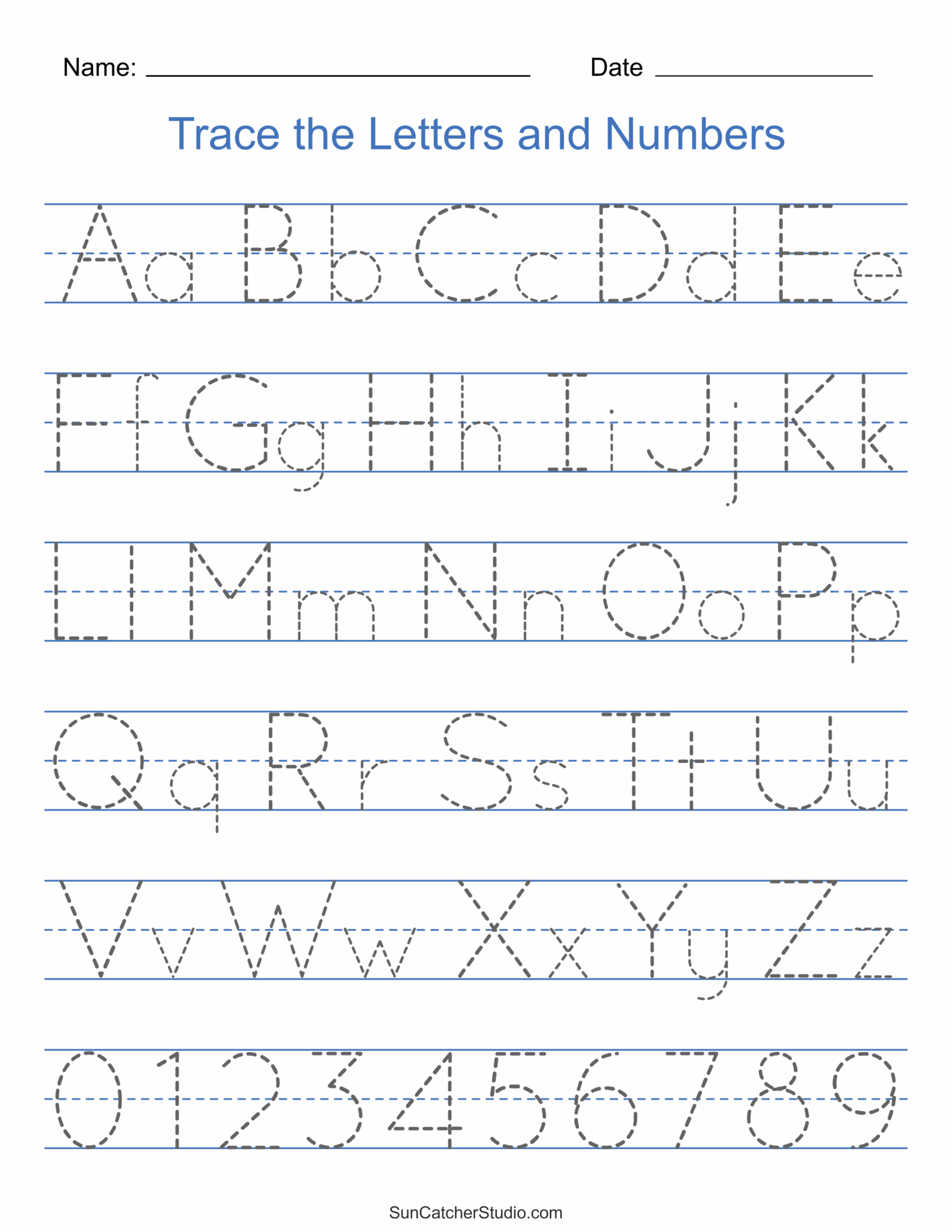 alphabet printable sheets