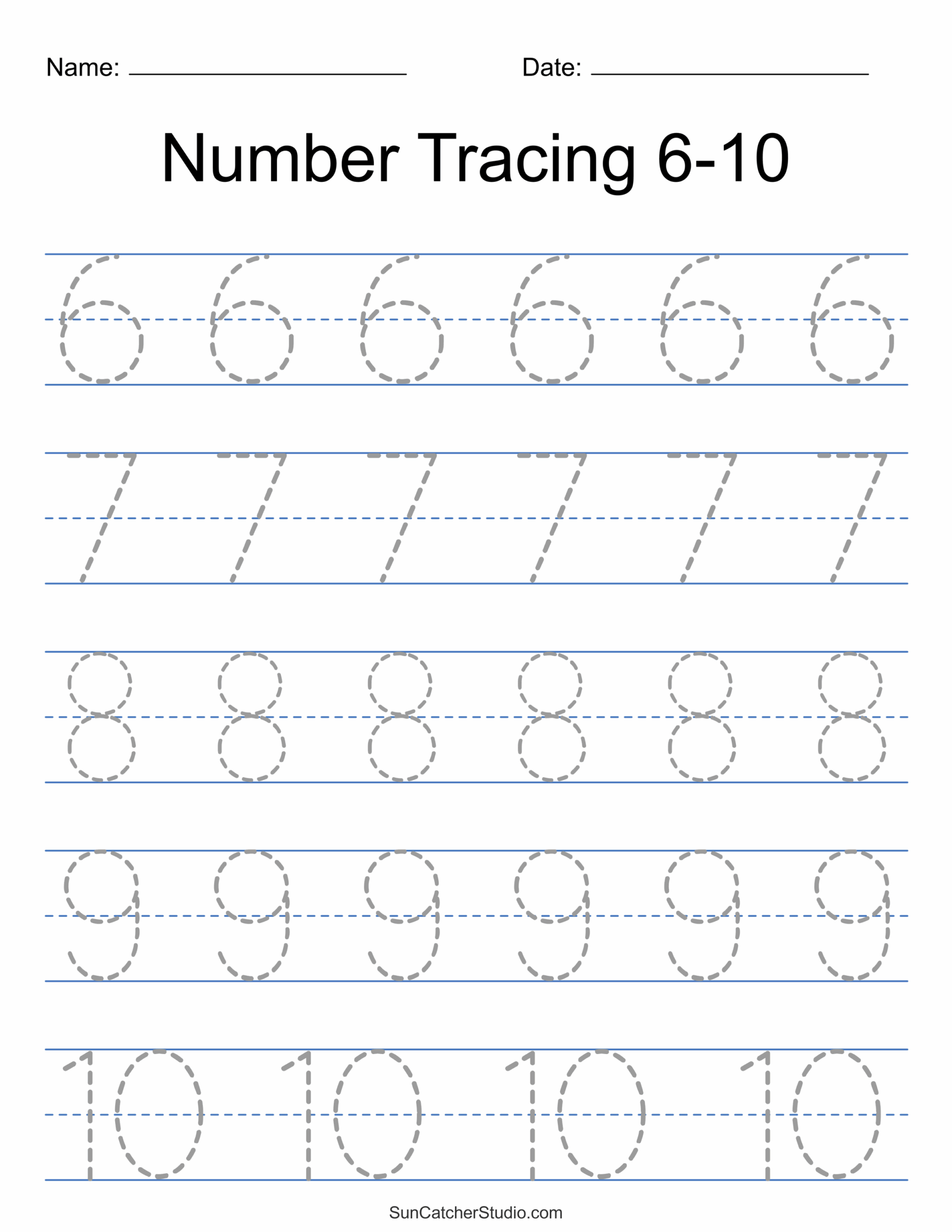 Tracing Numbers Free Printable Practice PDF Worksheets Free Printables Monograms Design Tools Patterns DIY Projects