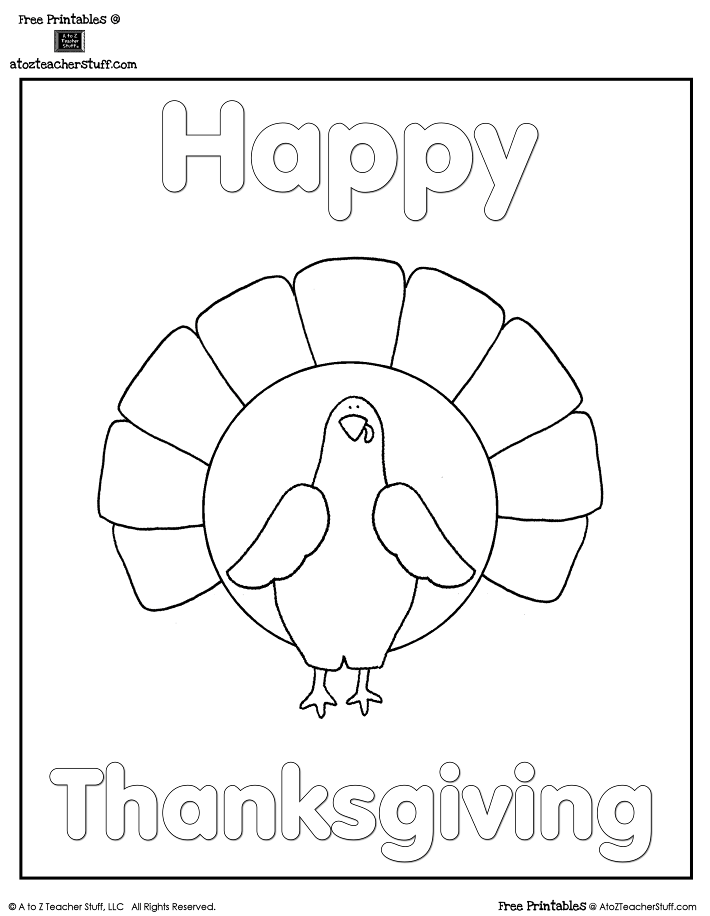 free turkey printable coloring pages