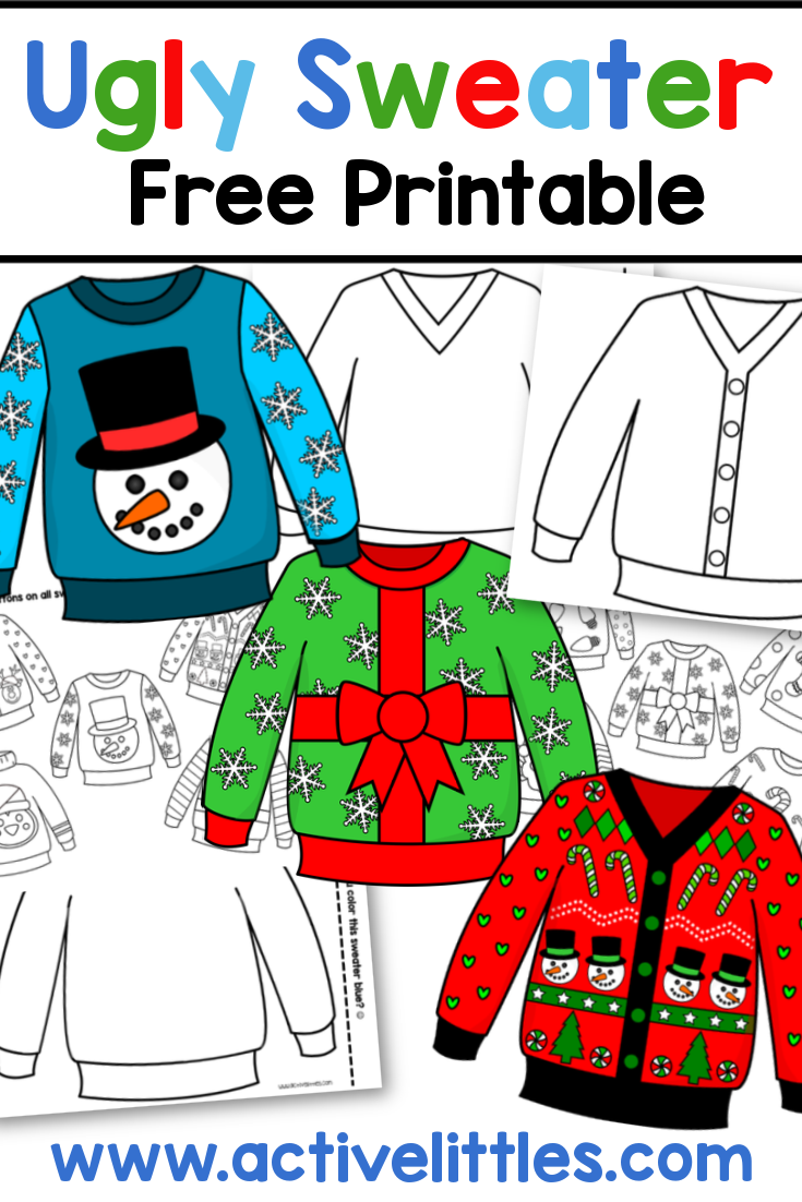 Ugly Sweater Free Printable For Toddlers And Preschool Active Littles Ugly Sweater Free Printable For Toddlers And Preschool Active Littles