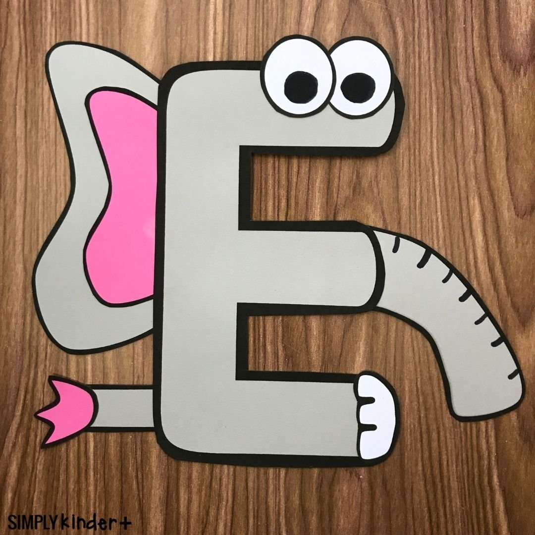 Uppercase Letter E Alphabet Craft Elephant Simply Kinder Printable Membership
