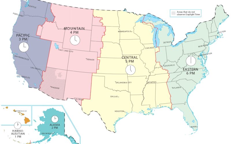 US Time Zone Map GIS Geography