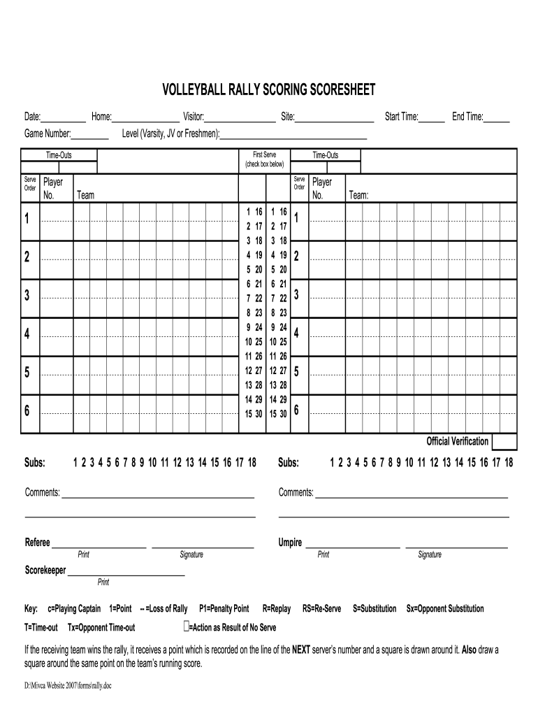 Volleyball Score Sheet 5 Sets Pdf Fill Out Sign Online DocHub
