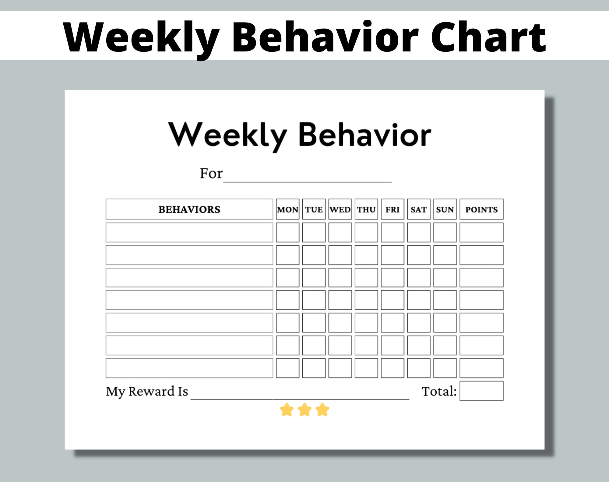 behavior chart printable