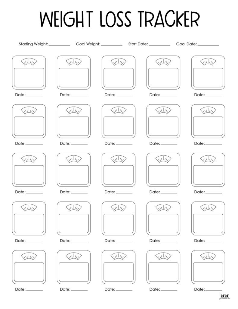 free printable weight loss chart