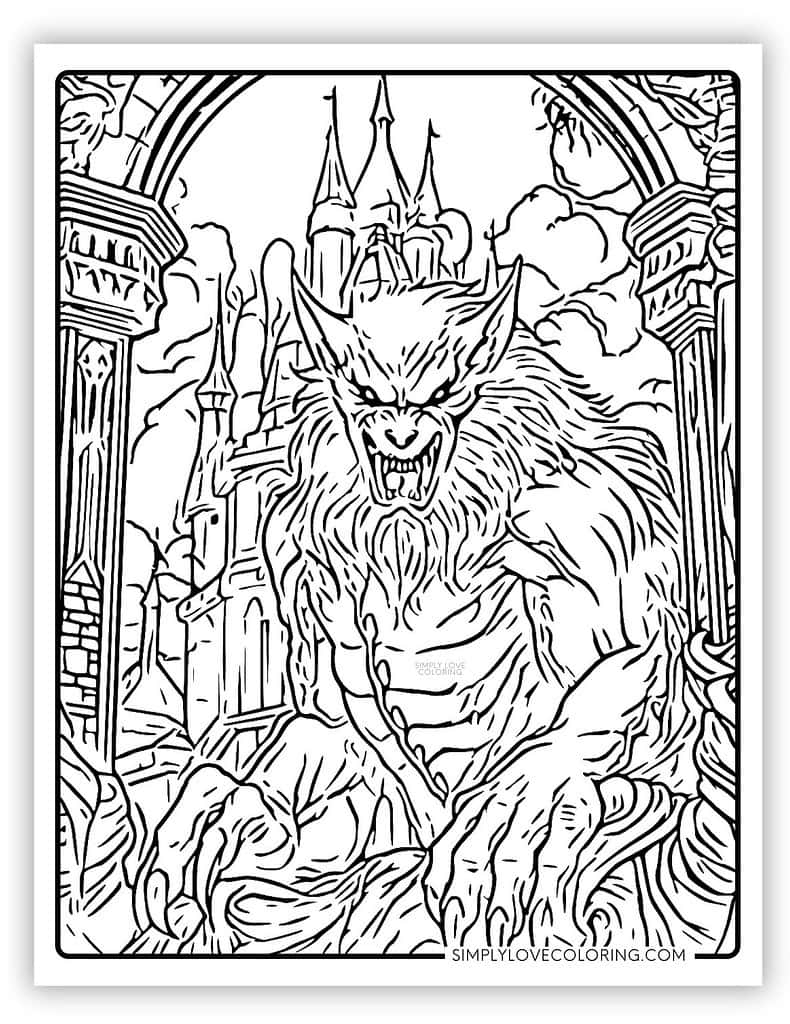 werewolf printable coloring pages
