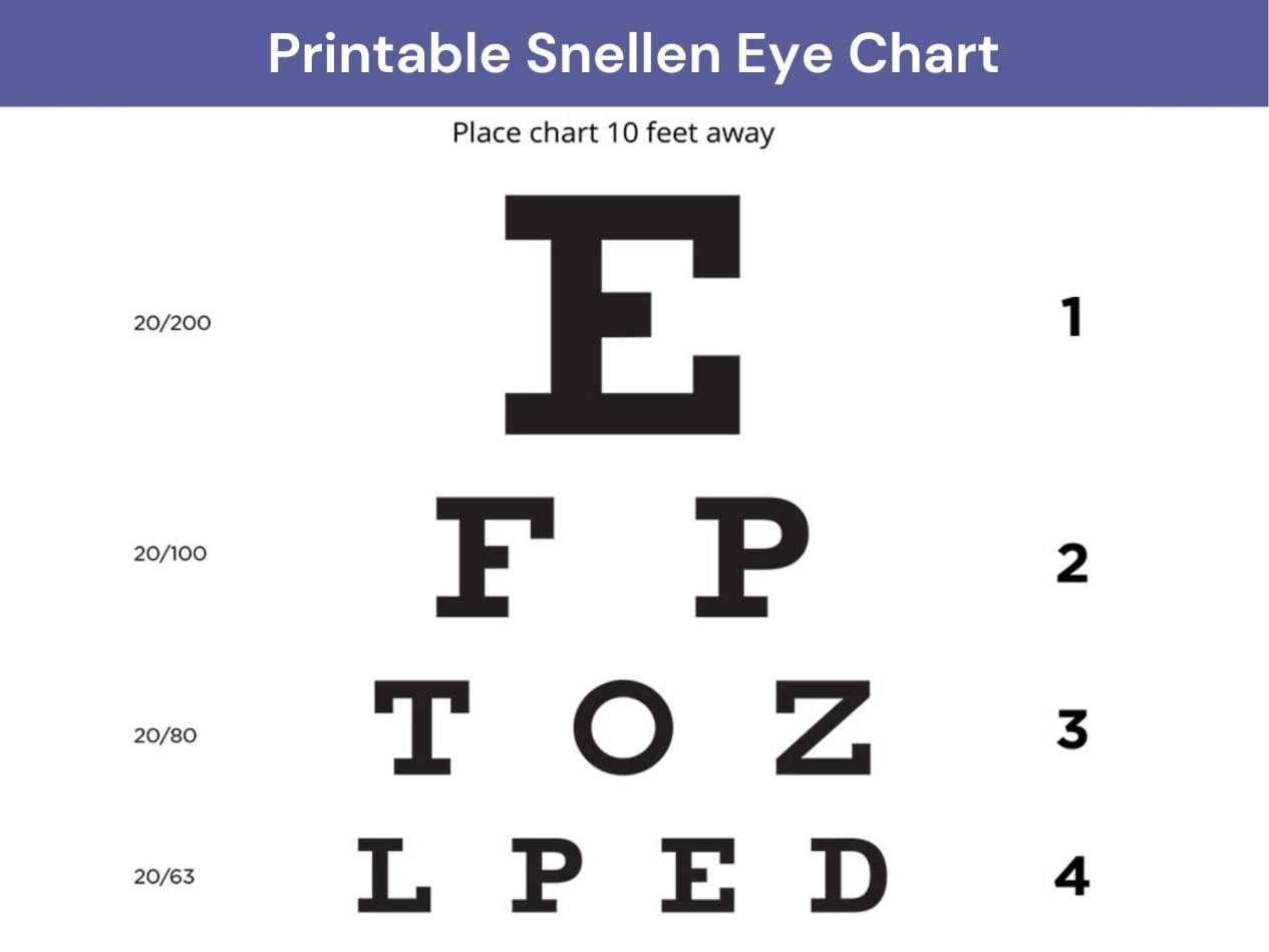 snellen eye test chart printable