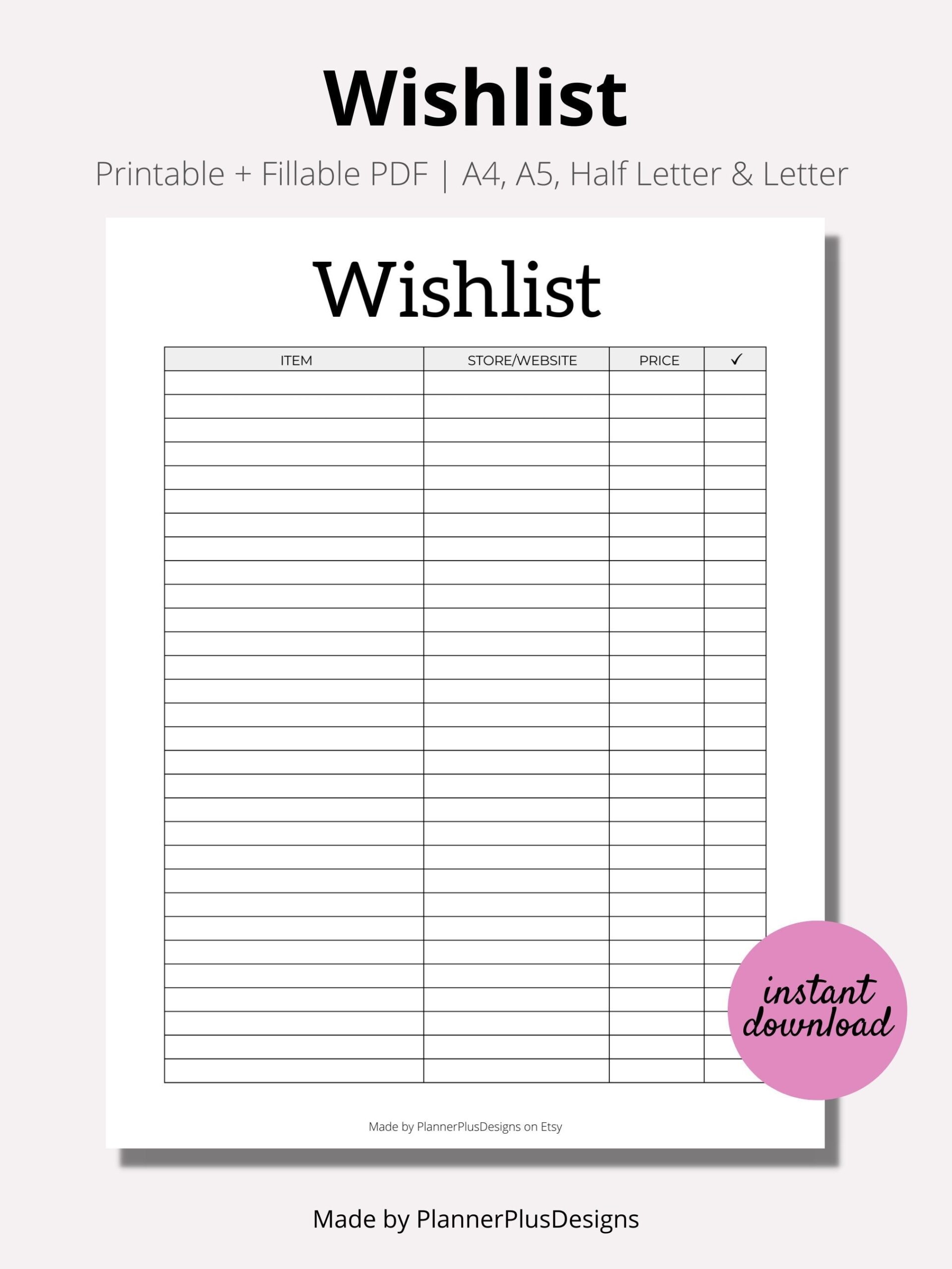 Wishlist Printable Wishlist Printable Tracker Template Shopping Wish List Printable INSTANT Download PDF Items To Buy a4 A5 Half LETTER Etsy Wishlist Printable Wishlist Printable Tracker Template Shopping Wish List Printable INSTANT Download PDF Items To Buy a4 A5 Half LETTER Etsy