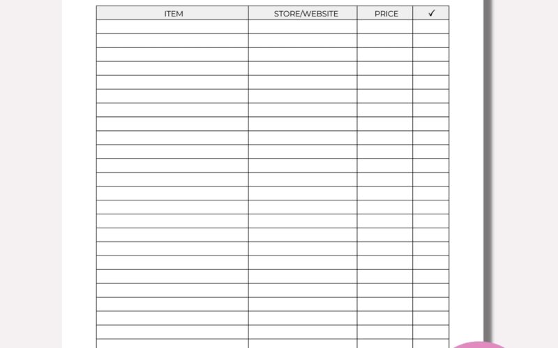 Wishlist Printable Wishlist Printable Tracker Template Shopping Wish List Printable INSTANT Download PDF Items To Buy a4 A5 Half LETTER Etsy